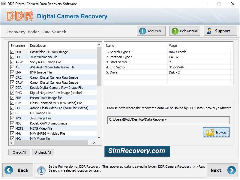 Screenshot of Recover Digital Camera