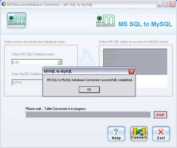 Screenshot of Convert MSSQL to MySQL Database 4.8.3.1