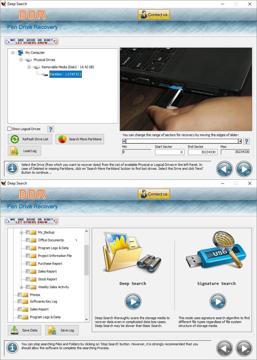Screenshot of USB Recovery