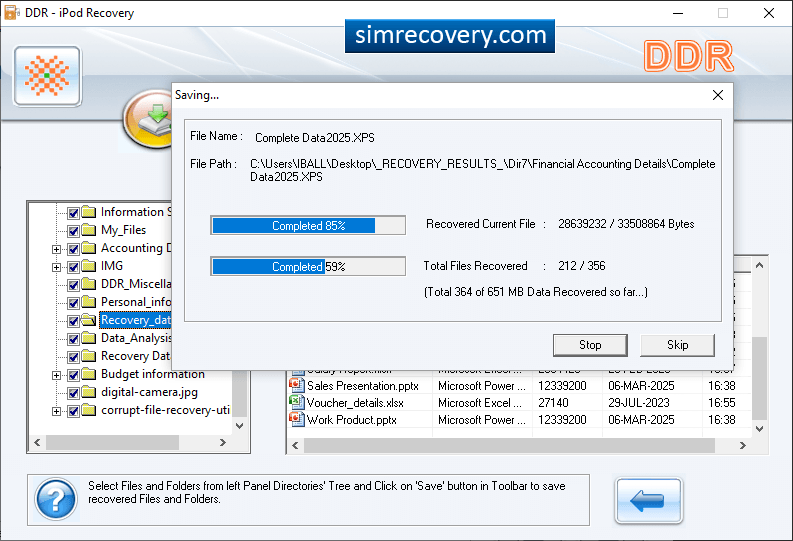Save Recoverd Data
