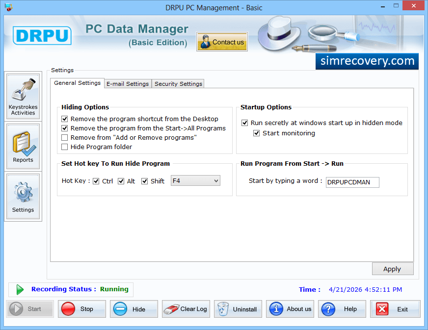 software settings