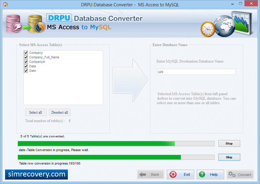 MS Access to MySQL Database Converter
