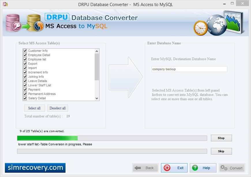 Data Base Conversion Process Going on