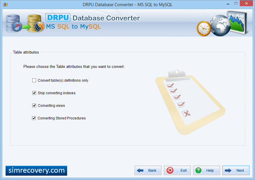 Convert tables definitions