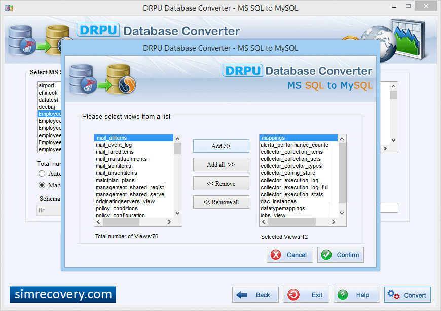 Select 'Views' Database option