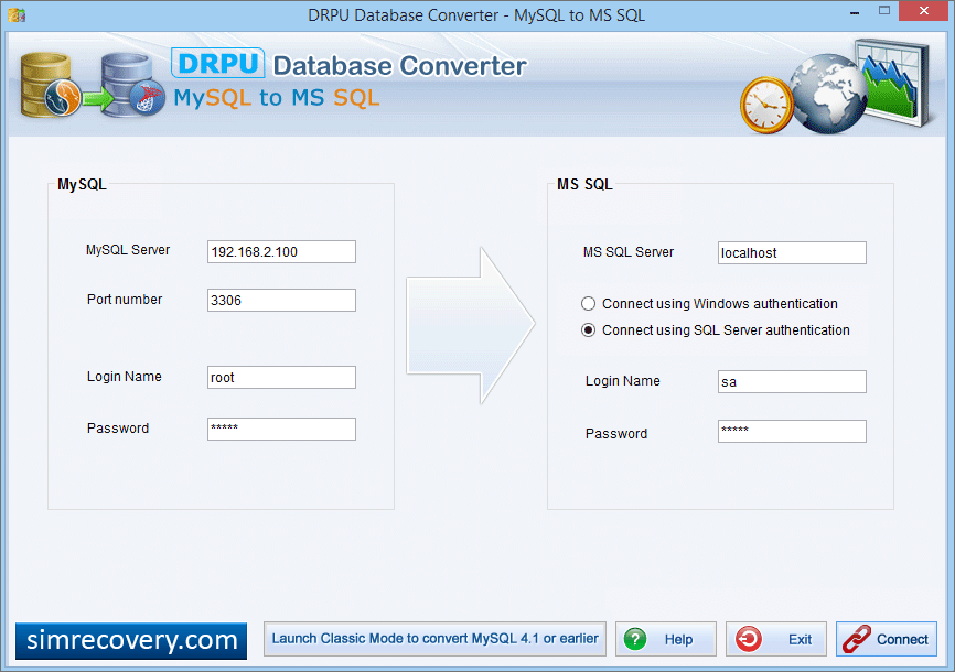 Destination Database Name
