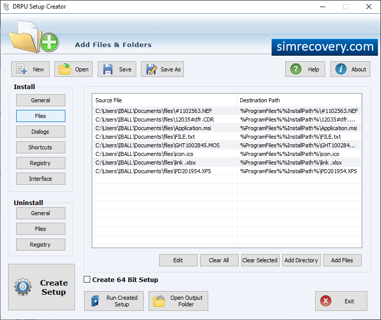 Multiple files and Folders
