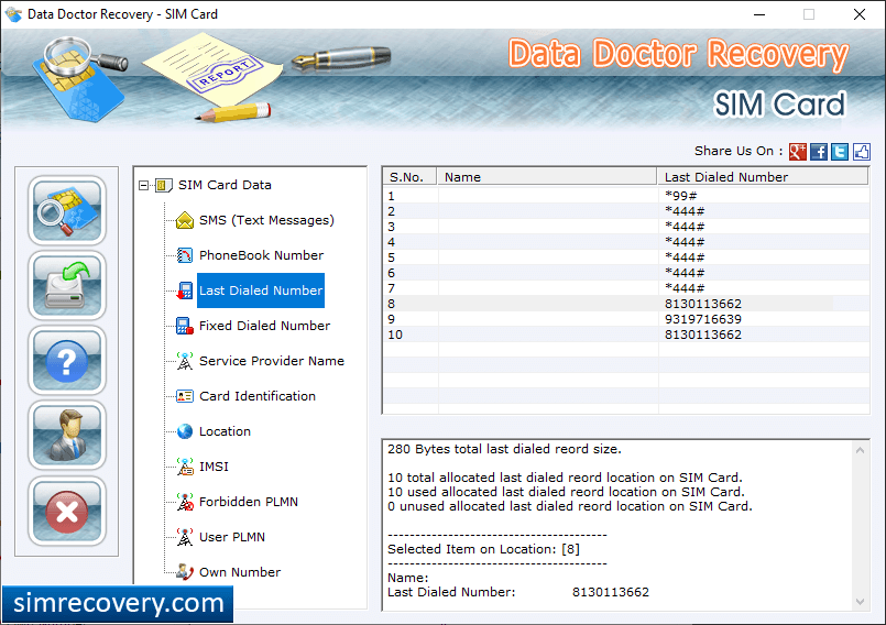 Click on Last dialed Number