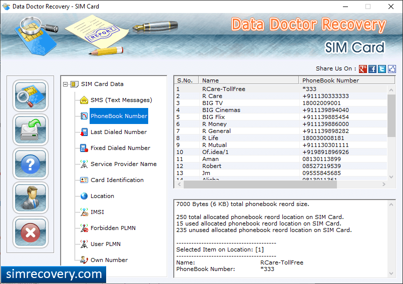 Select PhoneBook Number