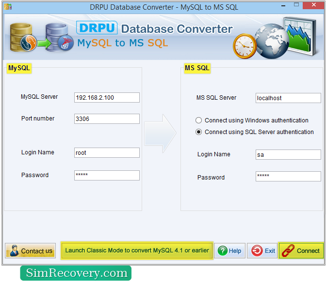 MySQL to MSSQL Database Converter