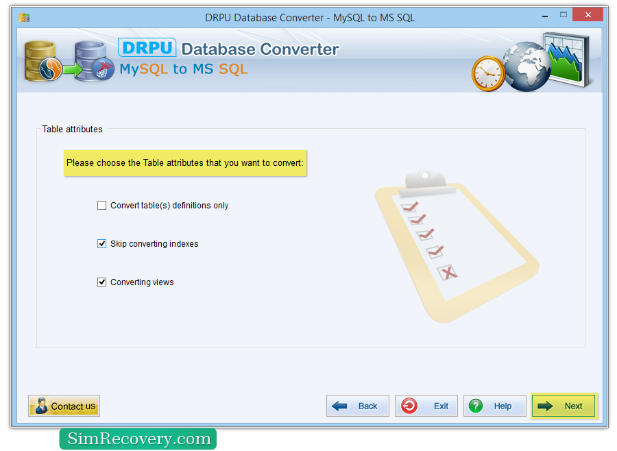 MySQL to MSSQL Database Converter 