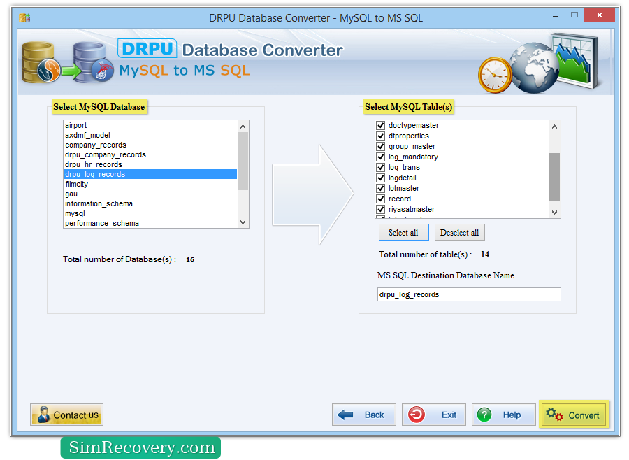 MySQL to MSSQL Database Converter