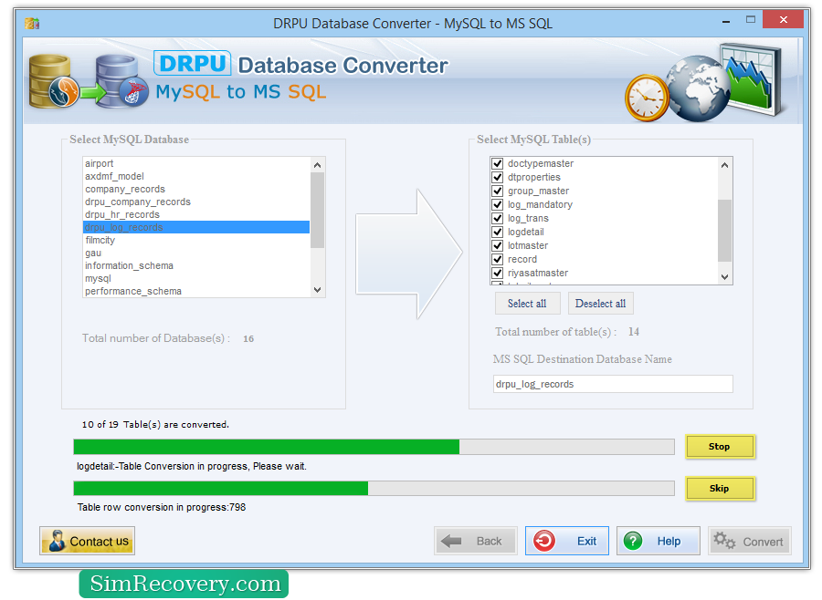 MySQL to MSSQL Database Converter