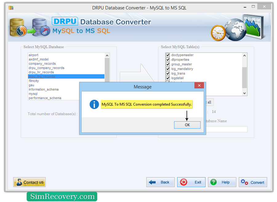 MySQL to MSSQL Database Converter