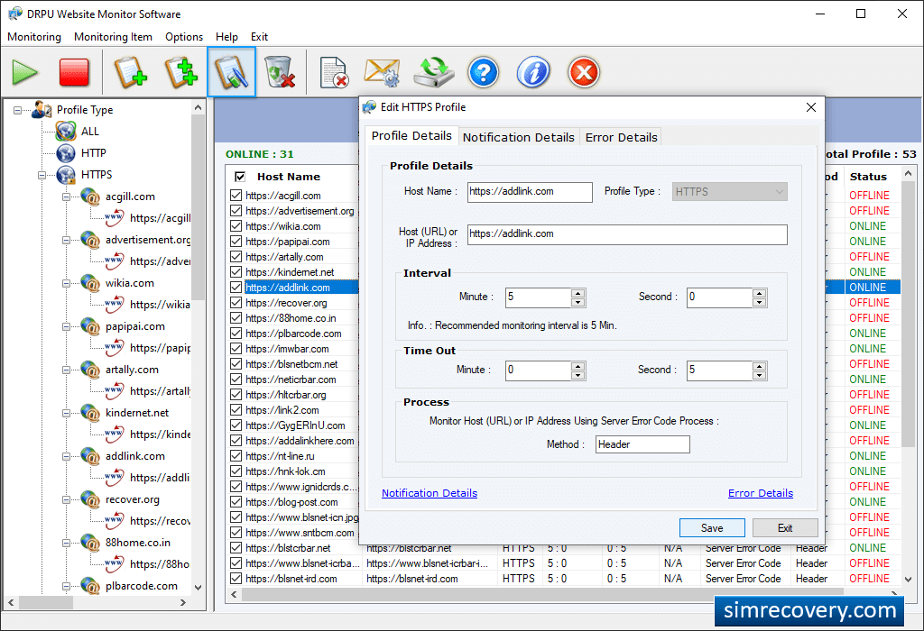 Select Profile Type